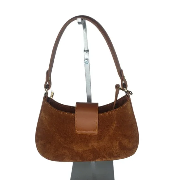 Charlie Leather Stazalina Rich Cognac/Brown Small Handbag & Crossbody - NWT - Picture 2 of 12